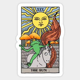 Tarot Frog The Sun Sticker